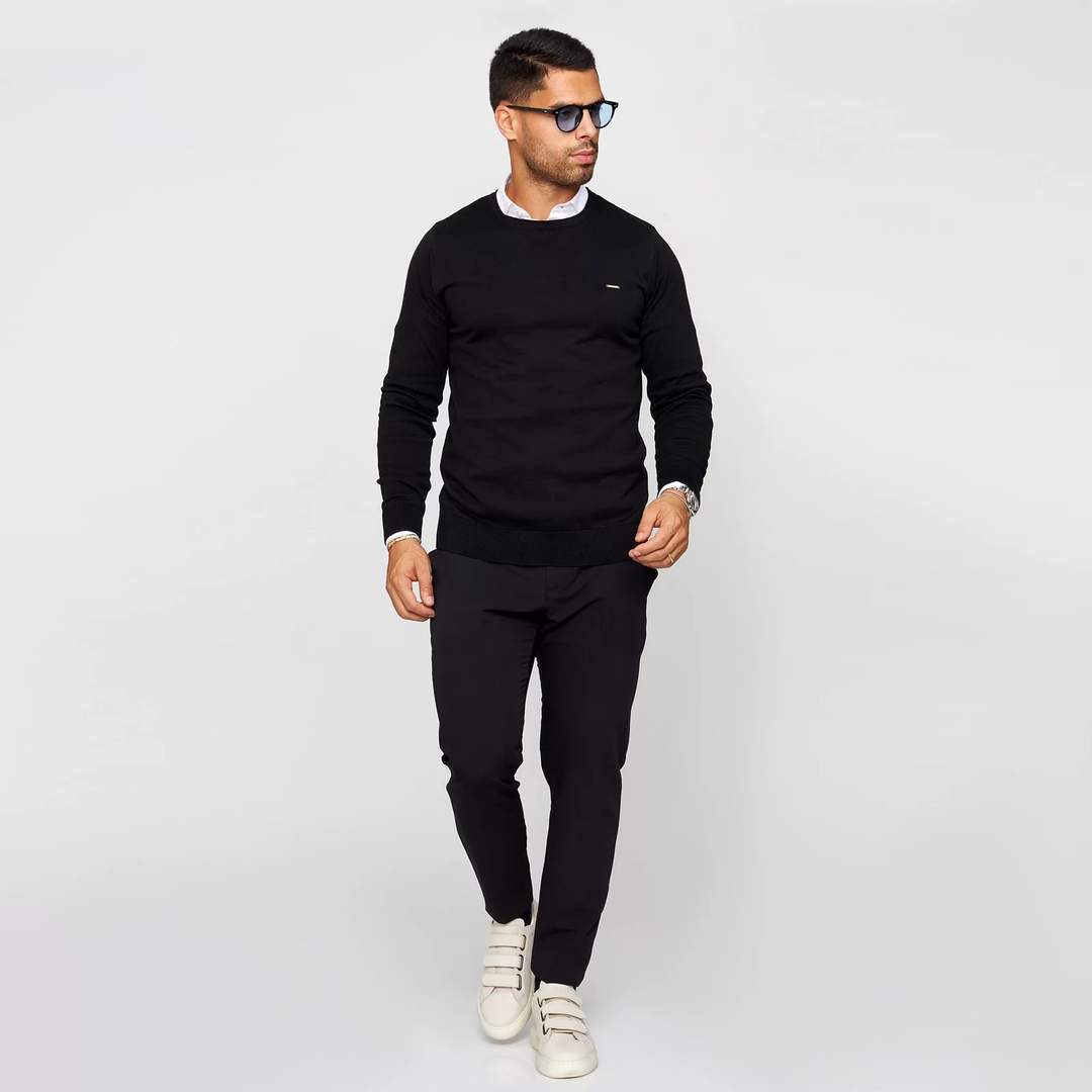 CAMISOLA TRICOT DECOTE REDONDO PRETA ZOLF
