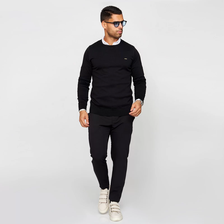 CAMISOLA TRICOT DECOTE REDONDO PRETA ZOLF
