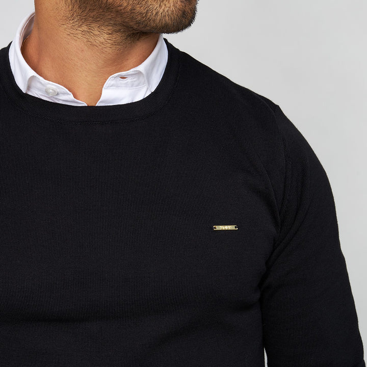 CAMISOLA TRICOT DECOTE REDONDO PRETA ZOLF