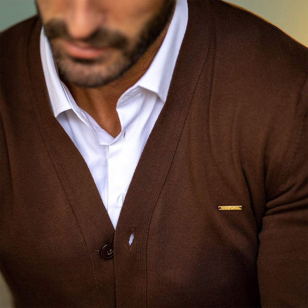 CARDIGAN BOTÕES CASTANHO ZOLF