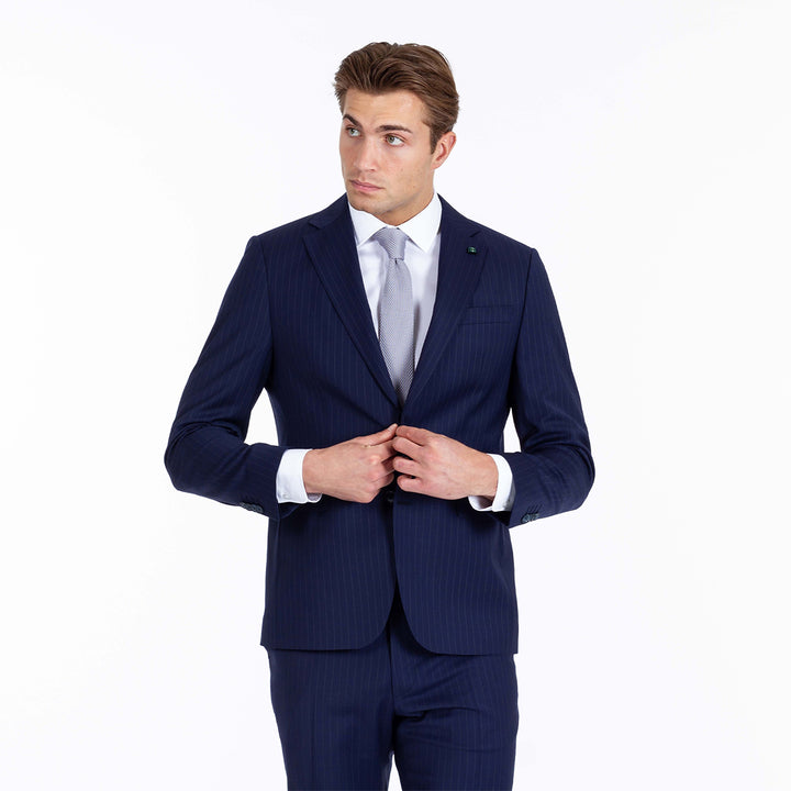 Fato azul com riscas slim fit Zolf | Ponto Chic
