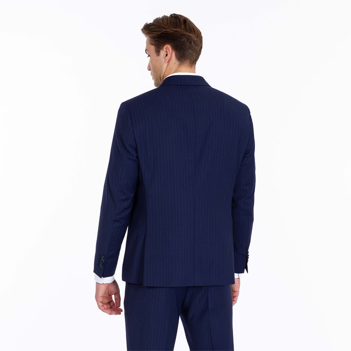 Fato azul com riscas slim fit Zolf | Ponto Chic