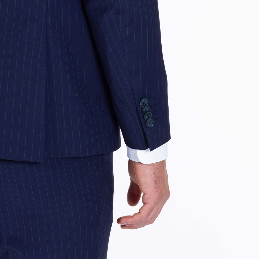 Fato azul com riscas slim fit Zolf | Ponto Chic