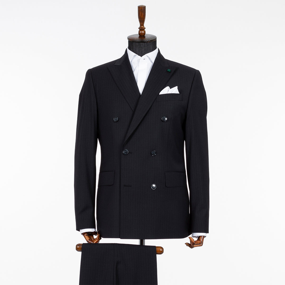 Fato trespasse azul escuro com riscas slim fit Zolf | Ponto Chic