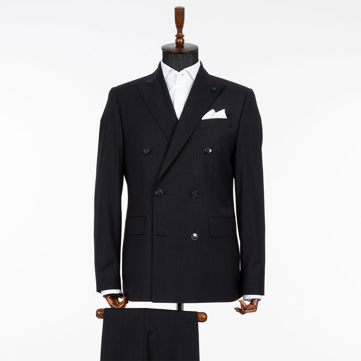 Fato trespasse azul escuro com riscas slim fit Zolf | Ponto Chic