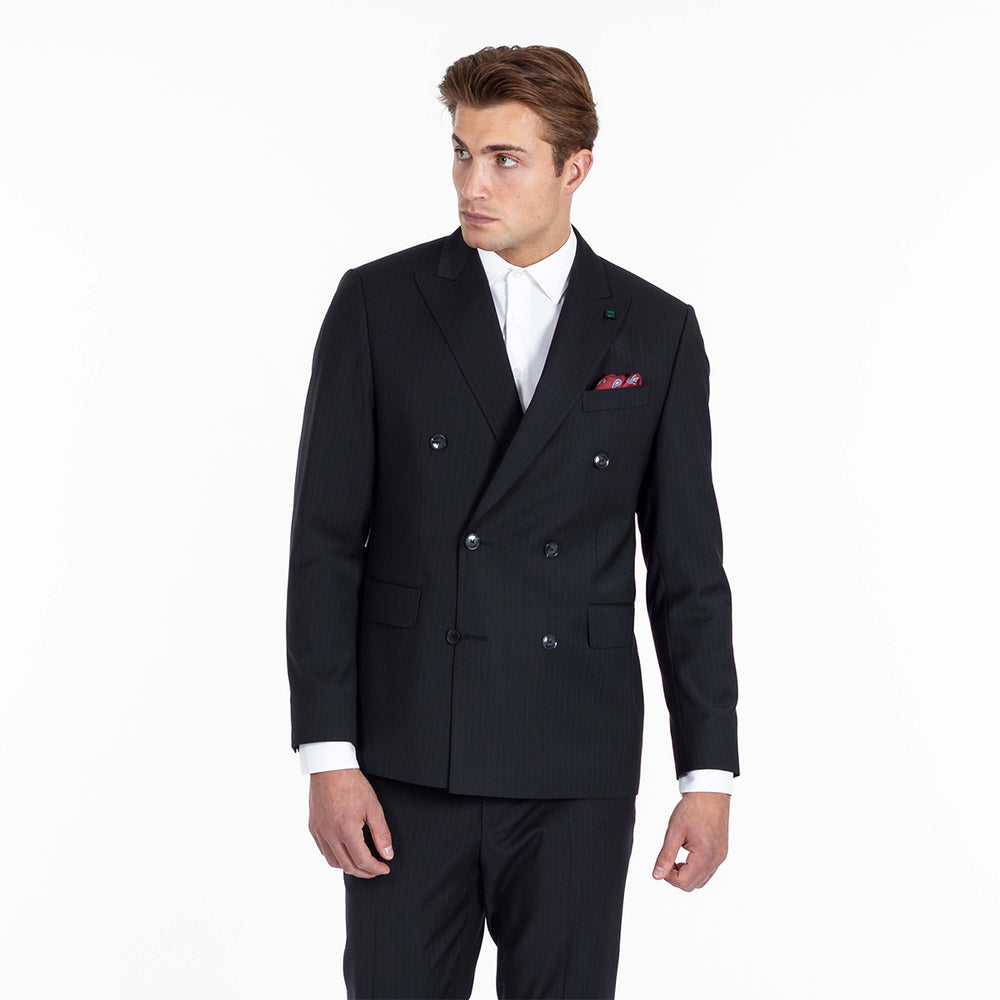 Fato trespasse azul escuro com riscas slim fit Zolf | Ponto Chic
