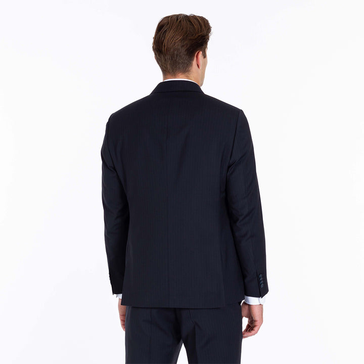 Fato trespasse azul escuro com riscas slim fit Zolf | Ponto Chic