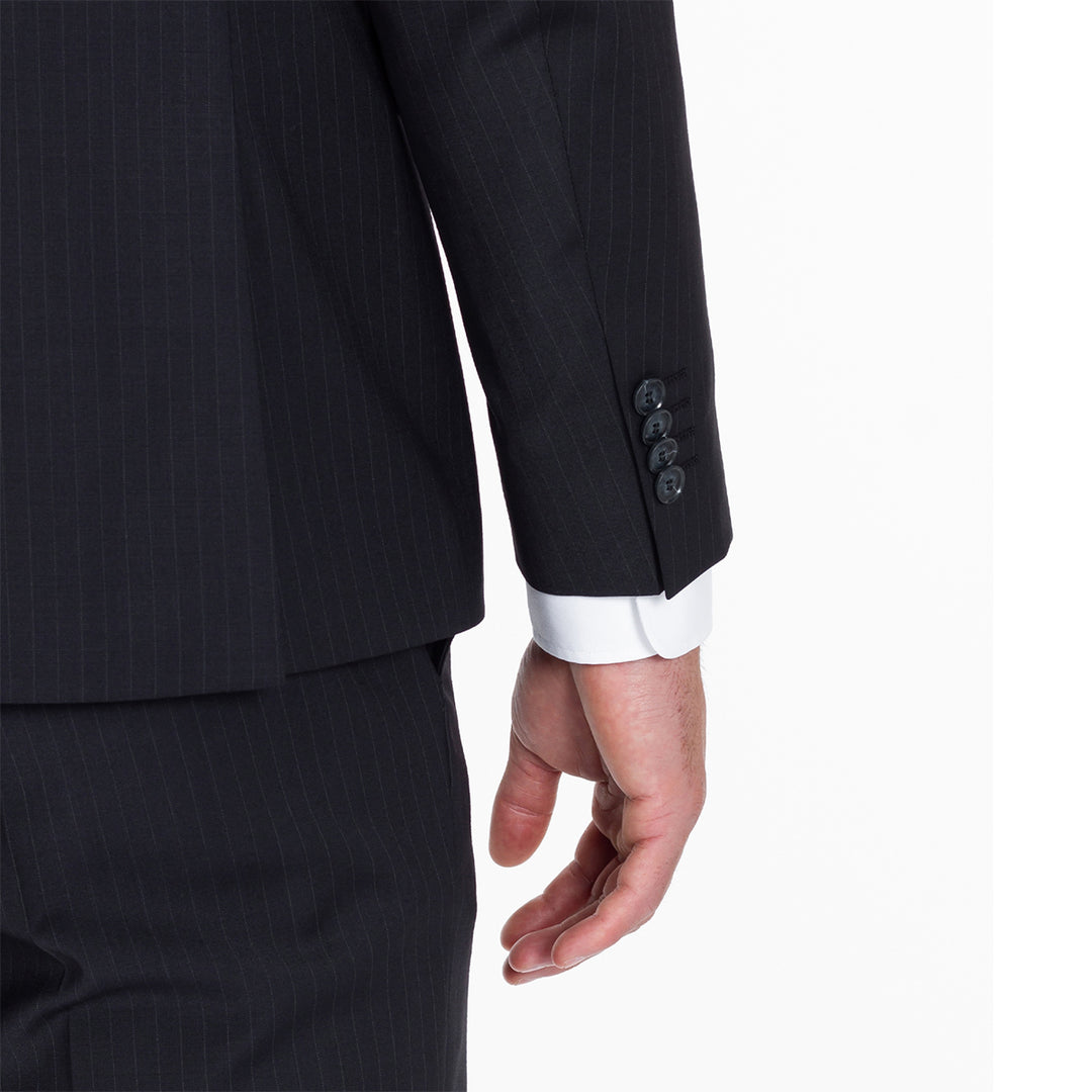 Fato trespasse azul escuro com riscas slim fit Zolf | Ponto Chic