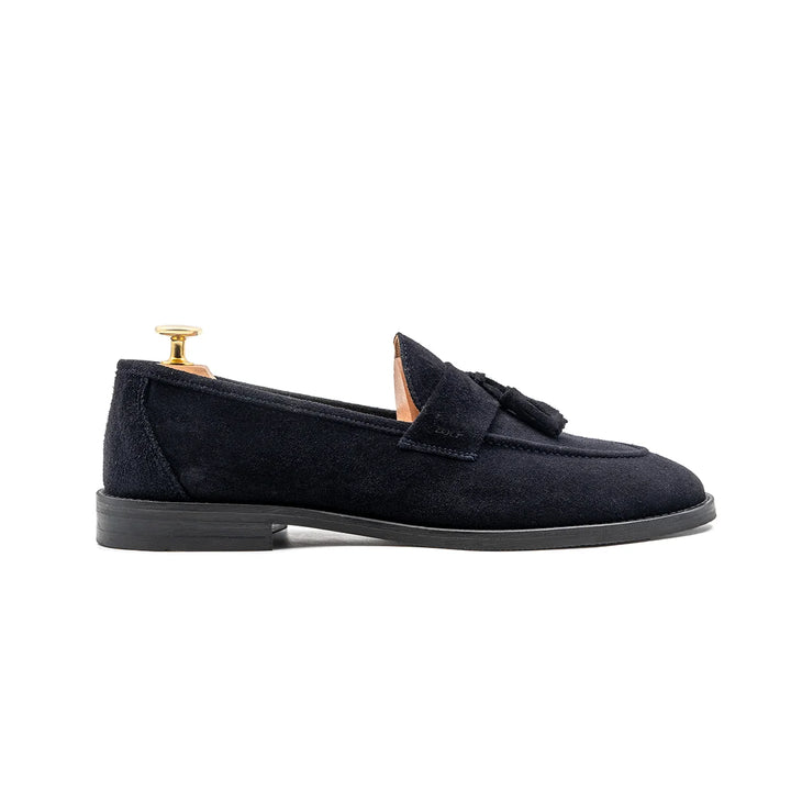 MOCASSIM CLÁSSICO CAMURÇA COM POMPOM AZUL ZOLF