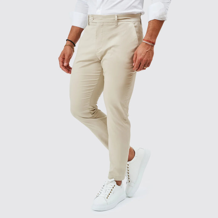 CALÇA CHINO CASUAL SLIM FIT BEGE ZOLF