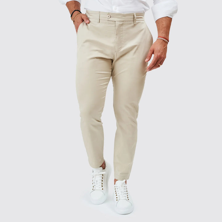 CALÇA CHINO CASUAL SLIM FIT BEGE ZOLF
