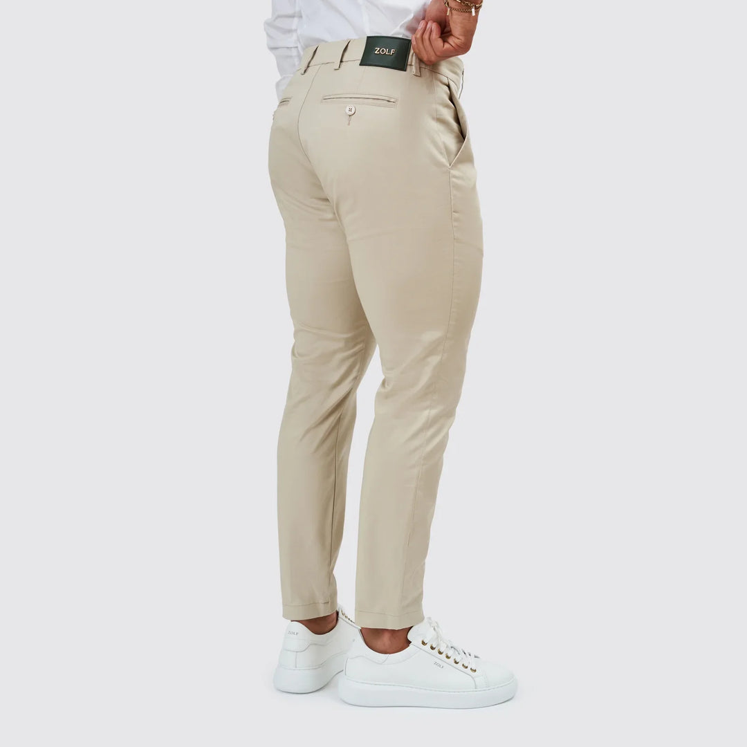 CALÇA CHINO CASUAL SLIM FIT BEGE ZOLF