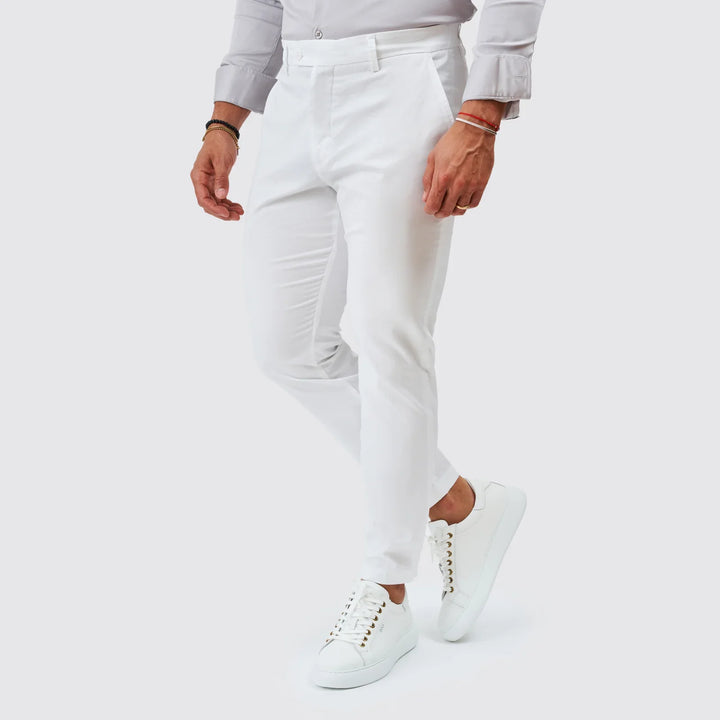 CALÇA CHINO CASUAL SLIM FIT BRANCA ZOLF