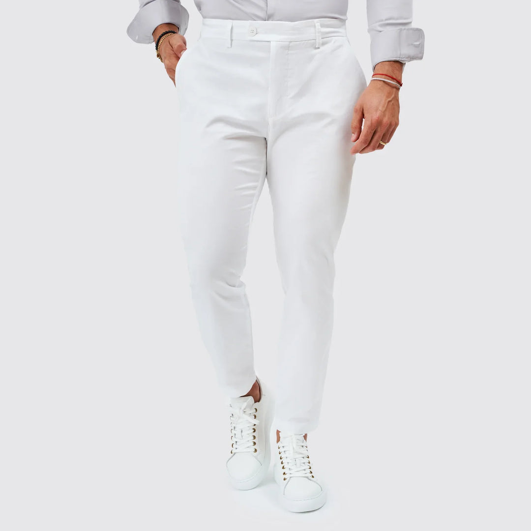 CALÇA CHINO CASUAL SLIM FIT BRANCA ZOLF