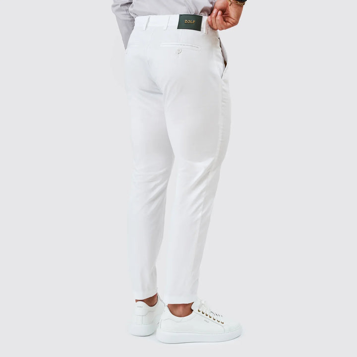 CALÇA CHINO CASUAL SLIM FIT BRANCA ZOLF