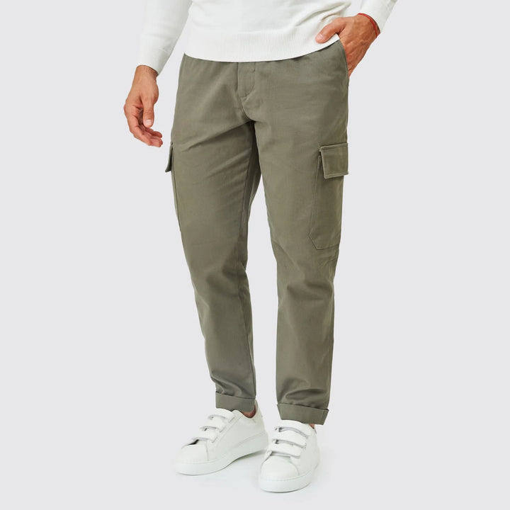 CALÇA CHINO COM BOLSO CARGO VERDE ZOLF