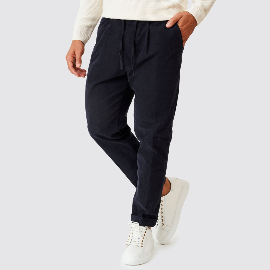 CALÇA BOMBAZINE AZUL COM CORDÃO ZOLF