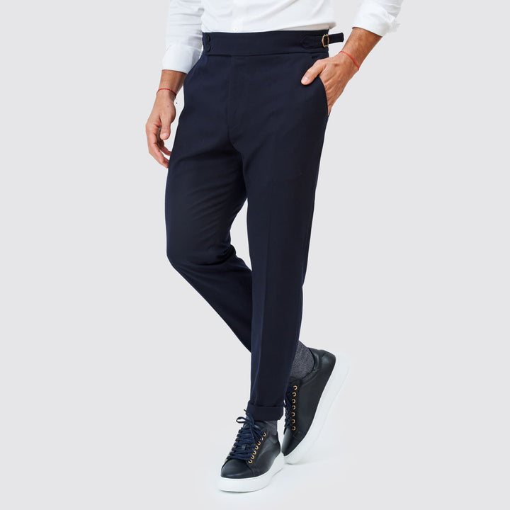 CALÇA SEMI CLÁSSICA COM FIVELA AZUL ZOLF