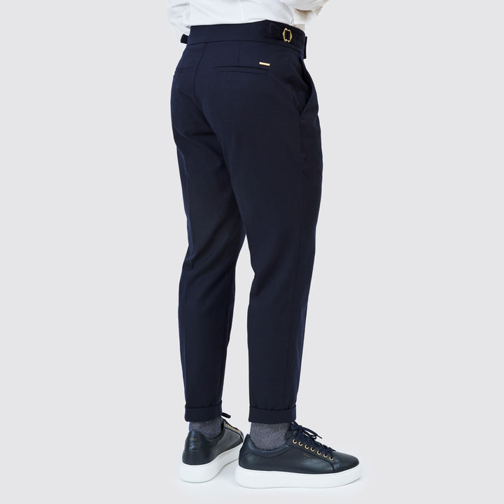 CALÇA SEMI CLÁSSICA COM FIVELA AZUL ZOLF