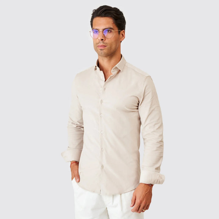 CAMISA DE BOMBAZINE BEGE ZOLF