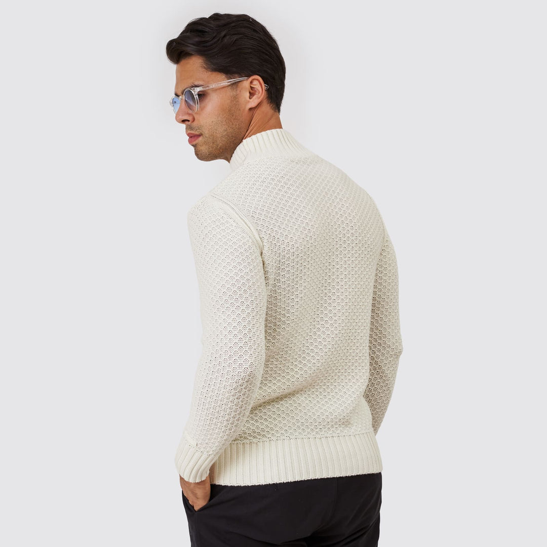 CAMISOLA TRICOT MEIA GOLA TEXTURADA CRU ZOLF