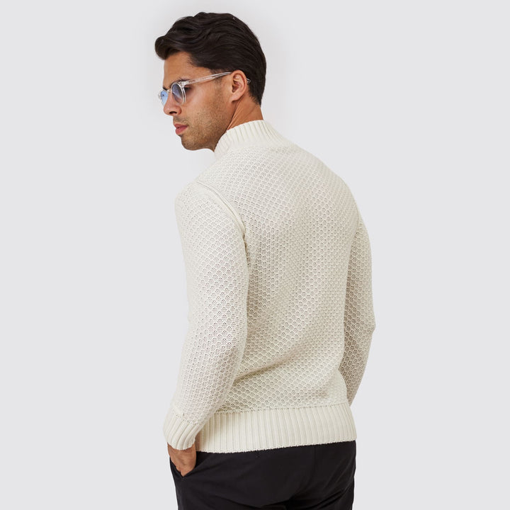 CAMISOLA TRICOT MEIA GOLA TEXTURADA CRU ZOLF