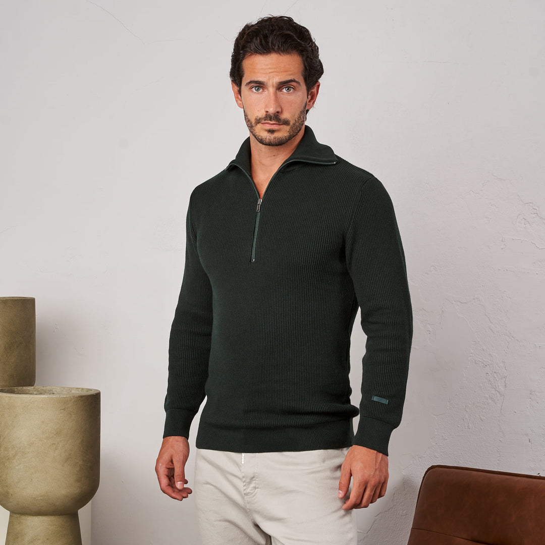 CAMISOLA TRICOT COM GOLA DETALHE VERDE ZOLF