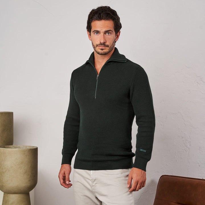 CAMISOLA TRICOT COM GOLA DETALHE VERDE ZOLF
