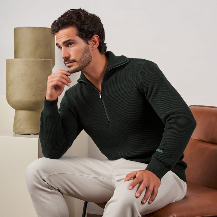 CAMISOLA TRICOT COM GOLA DETALHE VERDE ZOLF