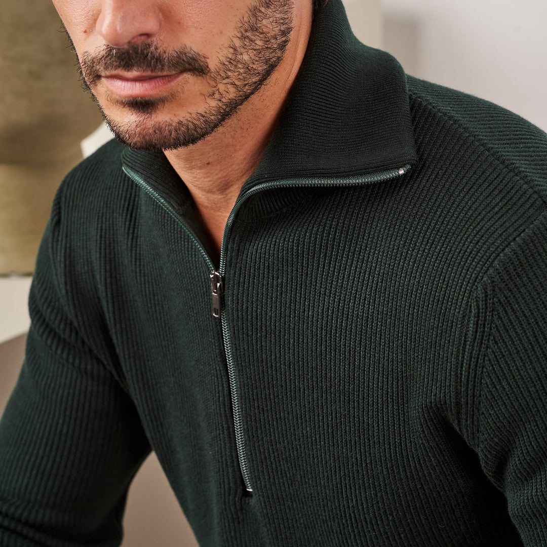 CAMISOLA TRICOT COM GOLA DETALHE VERDE ZOLF