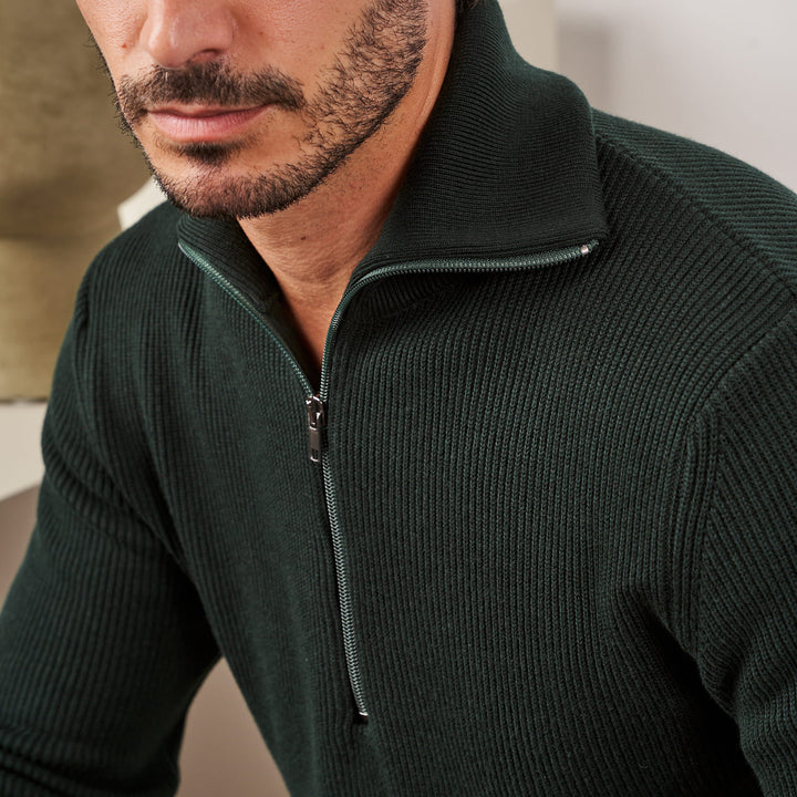 CAMISOLA TRICOT COM GOLA DETALHE VERDE ZOLF