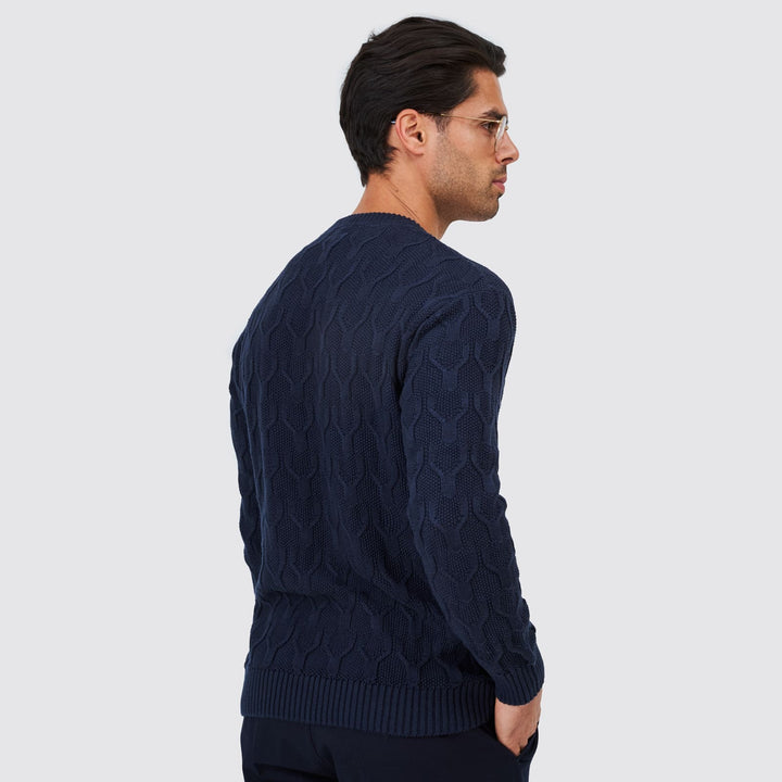 CAMISOLA TRICOT PONTO TEXTURA AZUL ZOLF