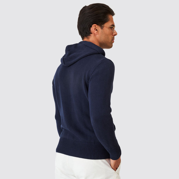 CAMISOLA TRICOT MEIA GOLA COM CAPUZ AZUL ZOLF