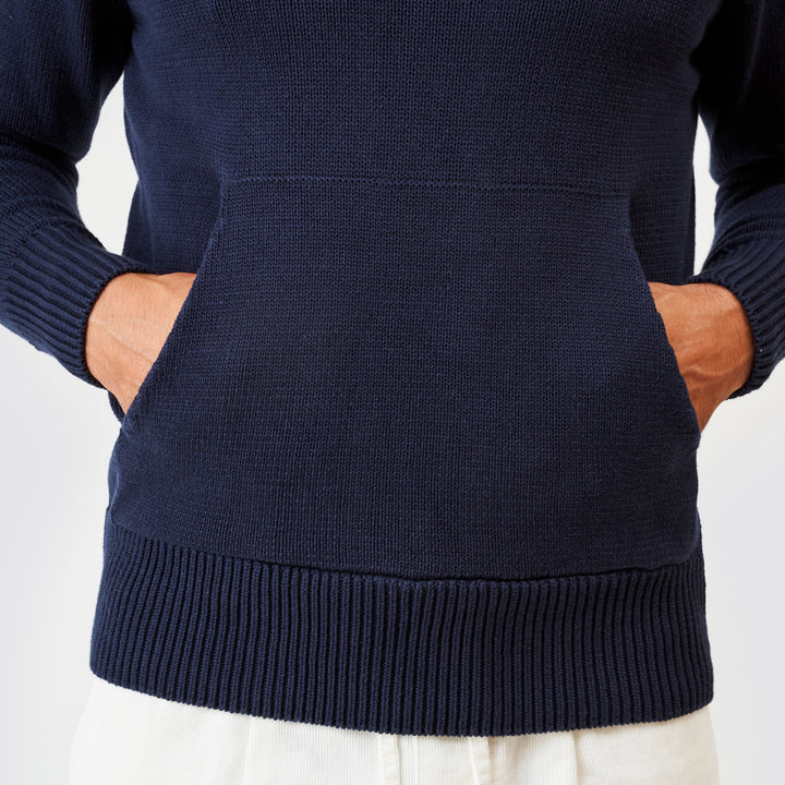 CAMISOLA TRICOT MEIA GOLA COM CAPUZ AZUL ZOLF