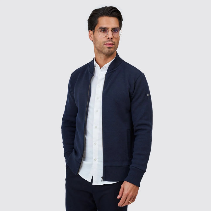 CASACO TRICOT BOMBER AZUL ZOLF