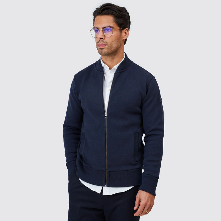 CASACO TRICOT BOMBER AZUL ZOLF