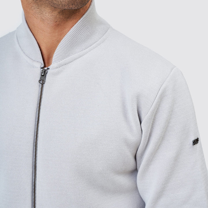 CASACO TRICOT BOMBER CINZA ZOLF