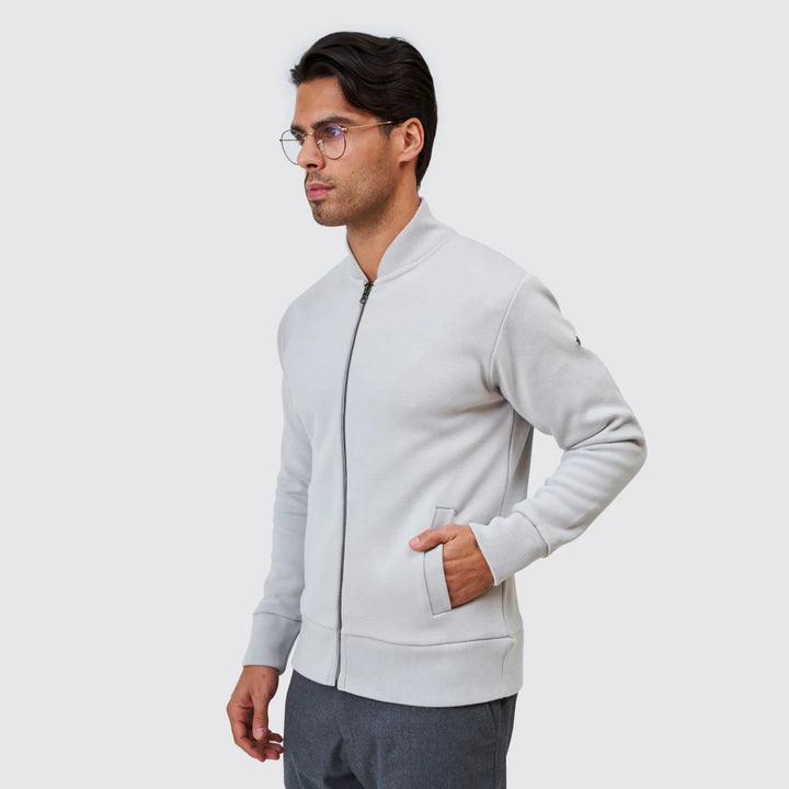 CASACO TRICOT BOMBER CINZA ZOLF
