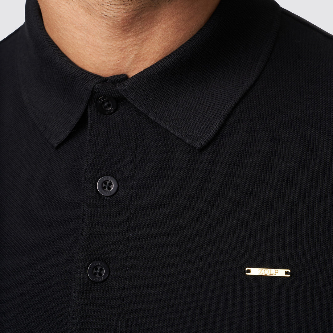 POLO PIQUÉ PRETO ZOLF