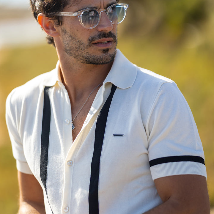 CAMISEIRO TRICOT COM RISCA CRU ZOLF