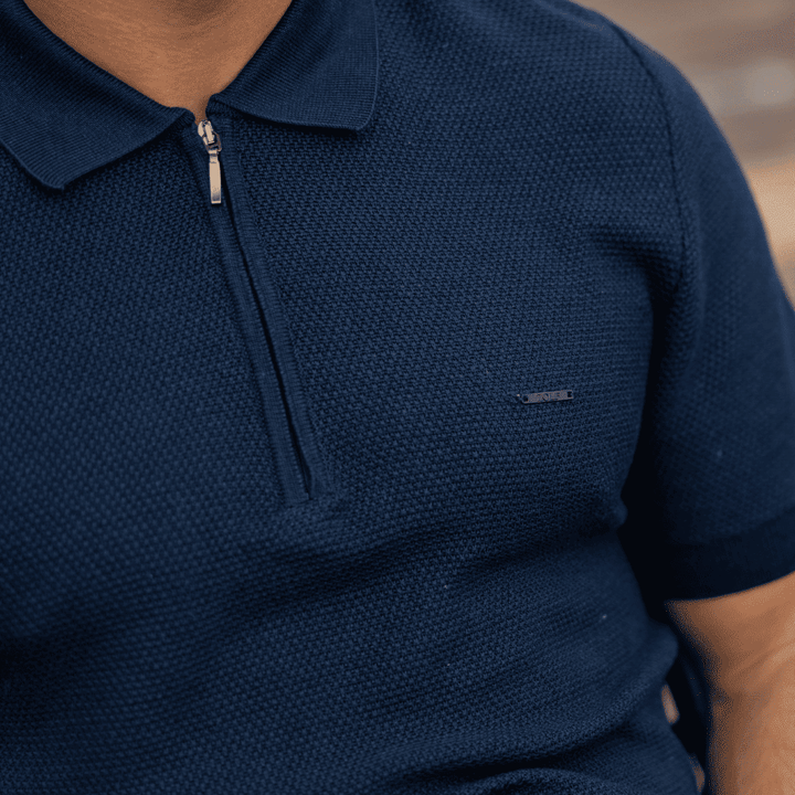 POLO TRICOT COM FECHO DE CORRER AZUL ZOLF