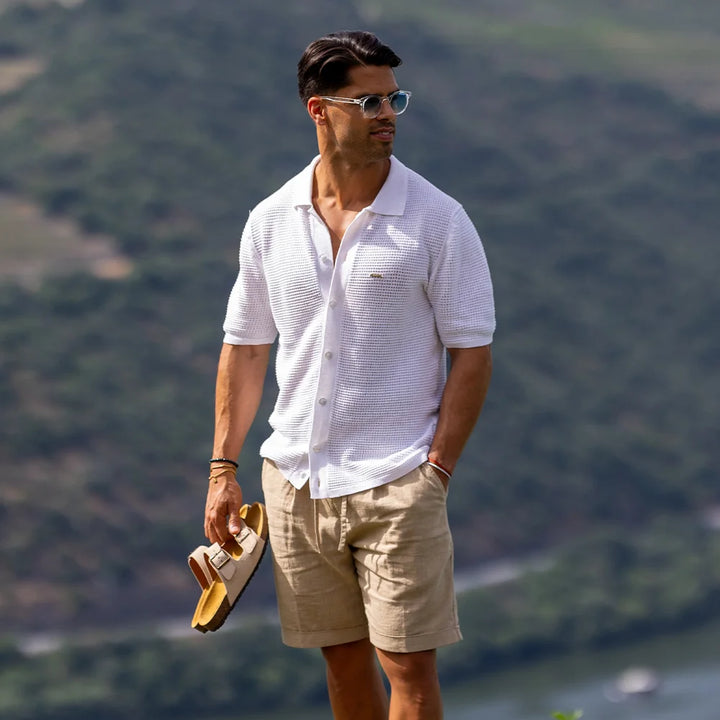 CAMISEIRO PONTO CROCHÊ DE LINHO BRANCO ZOLF