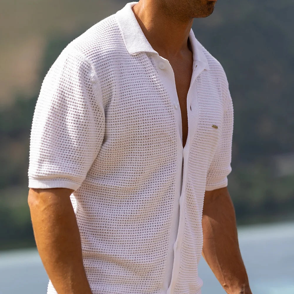 CAMISEIRO PONTO CROCHÊ DE LINHO BRANCO ZOLF