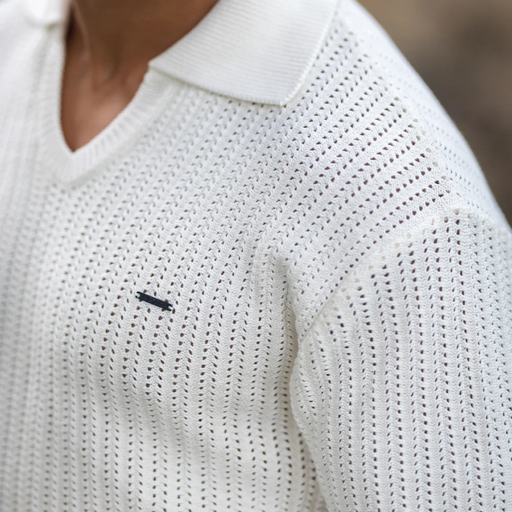 POLO PONTO CROCHE MANGA COMPRIDA CRU ZOLF