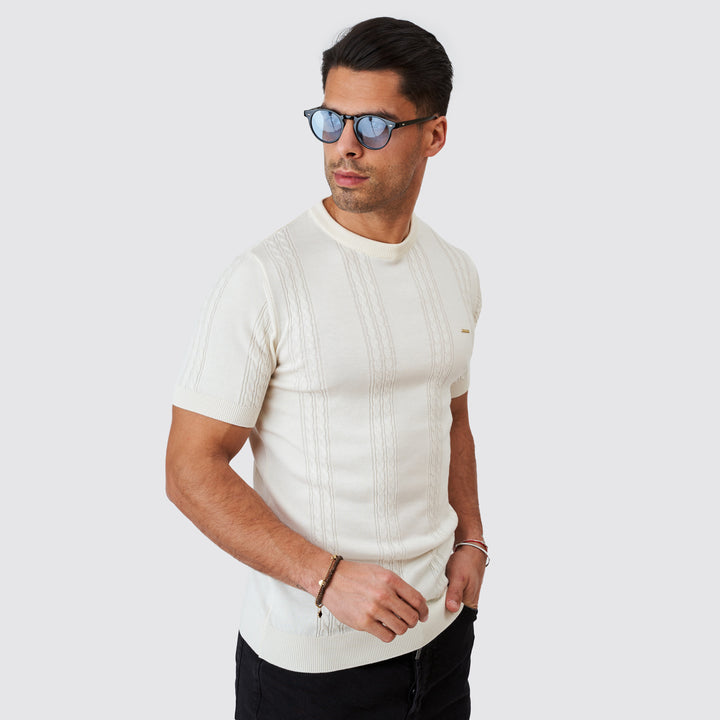 T-SHIRT TRICOT DUPLA TRANÇA CRU ZOLF