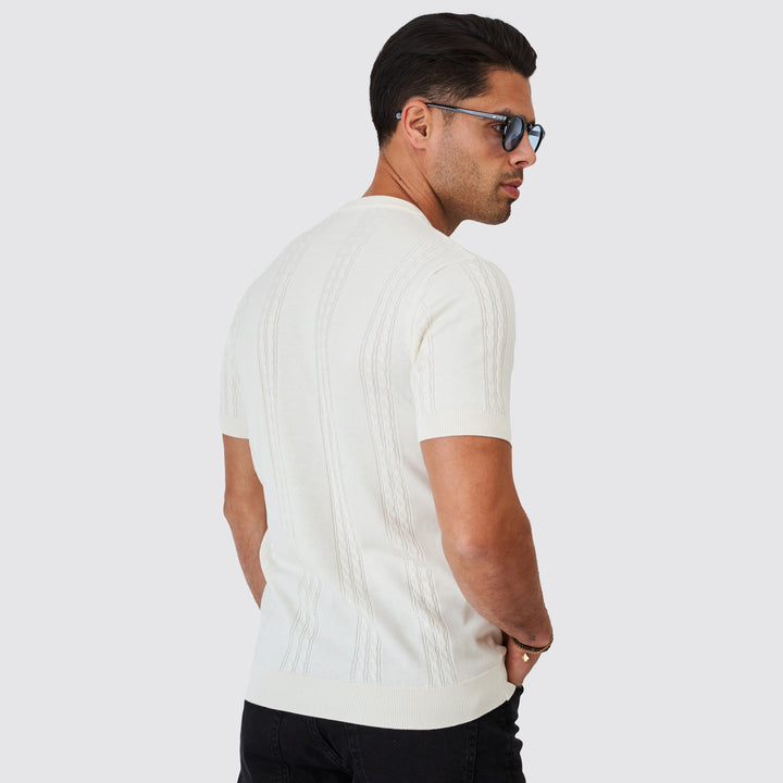 T-SHIRT TRICOT DUPLA TRANÇA CRU ZOLF