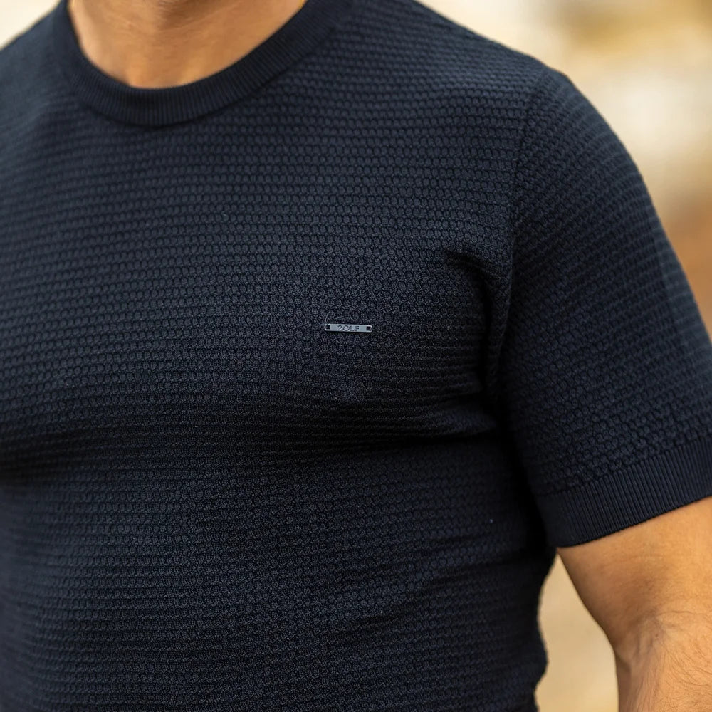 T-SHIRT TRICOT ESTRUTURA PRETO ZOLF