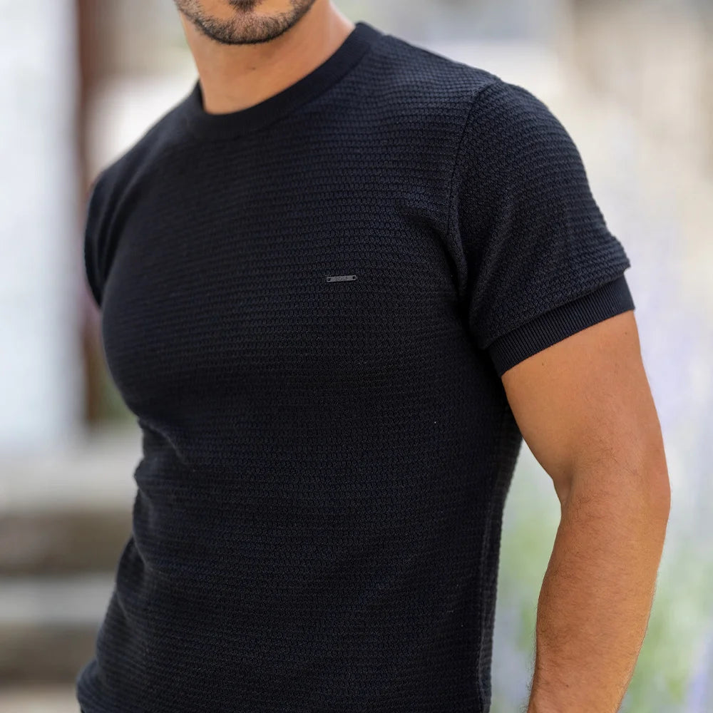 T-SHIRT TRICOT ESTRUTURA PRETO ZOLF