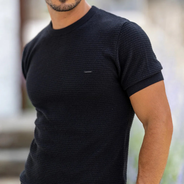T-SHIRT TRICOT ESTRUTURA PRETO ZOLF