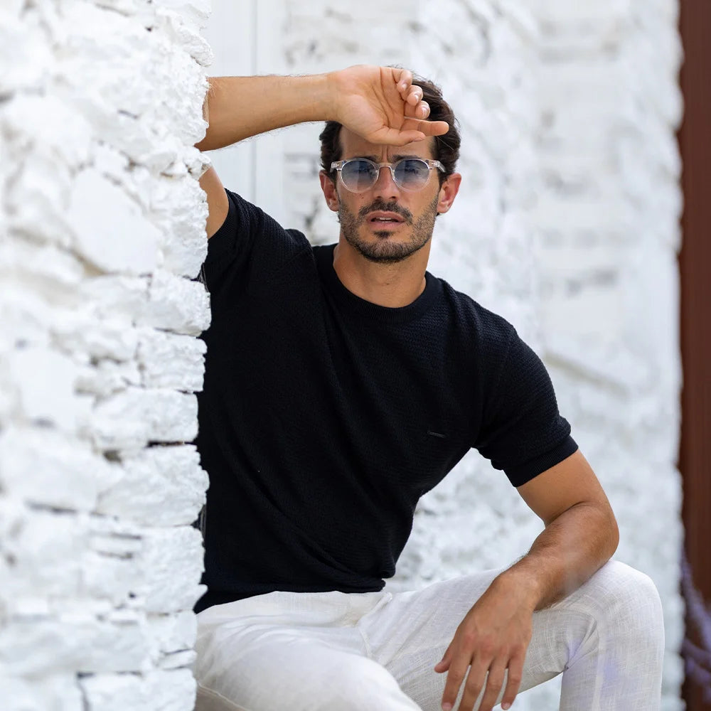 T-SHIRT TRICOT ESTRUTURA PRETO ZOLF